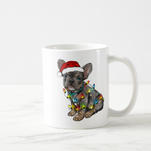 French Bulldog Dog Christmas Lights Santa Xmas Pet Coffee Mug