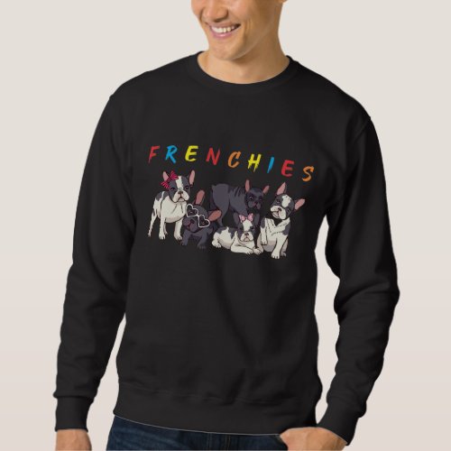 French Bulldog Dog Crew Hair Bow and Sunglasses Sweatshirt