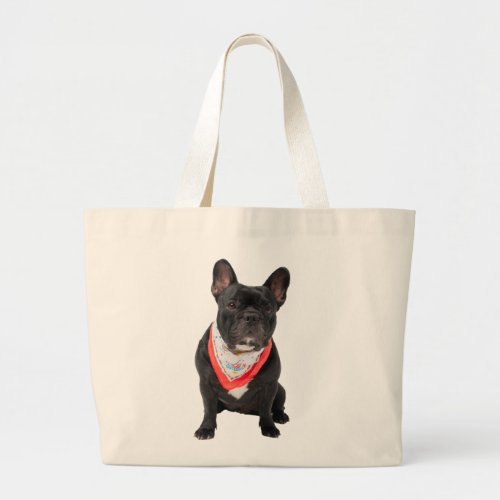 French Bulldog  dog cute beautiful photo gift Large Tote Bag