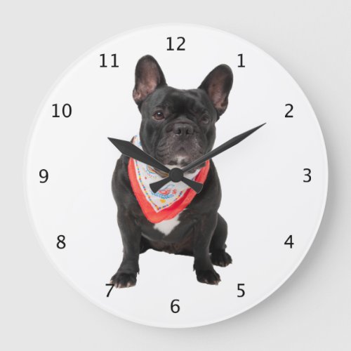 French Bulldog dog cute beautiful photo Large Clock