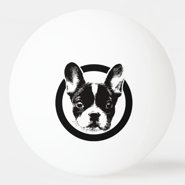 French Bulldog Dog Face Ping-Pong Ball (Front)