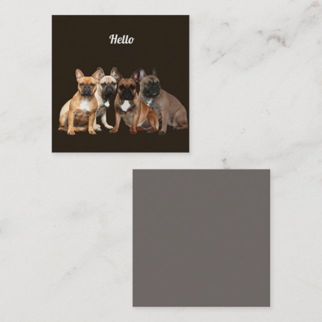 French Bulldog Dog Family Birthday Note Card (Front/Back)