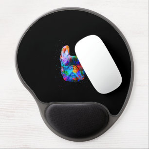 French Bulldog Dog Geometric Color Splash Pop Art Gel Mouse Pad