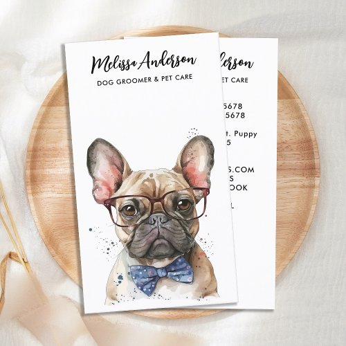 French Bulldog Dog Groomer Cute Puppy Pet Sitter Business Card