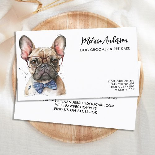 French Bulldog Dog Groomer Puppy Pet Care Business Card