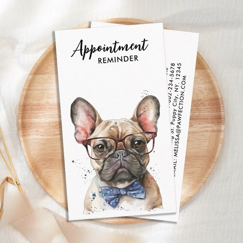 French Bulldog Dog Groomer Puppy Pet Sitter Appointment Card