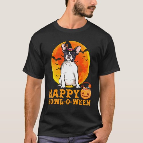 French Bulldog Dog Halloween Happy Howl O Ween T_Shirt