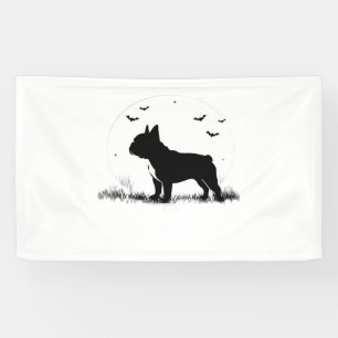 French Bulldog Dog – Halloween Moon Silhouette Ove Banner