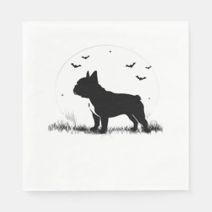 French Bulldog Dog – Halloween Moon Silhouette Ove Napkins