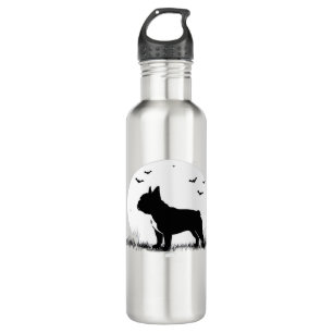 French Bulldog Dog � Halloween Moon Silhouette Ove Stainless Steel Water Bottle