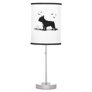 French Bulldog Dog – Halloween Moon Silhouette Ove Table Lamp