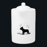 French Bulldog Dog – Halloween Moon Silhouette Ove Teapot<br><div class="desc">French Bulldog Dog – Halloween Moon Silhouette Oversized T-Shirt</div>