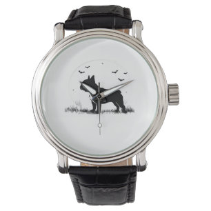 French Bulldog Dog – Halloween Moon Silhouette Ove Watch