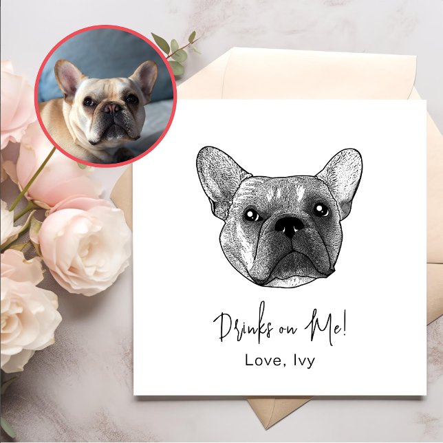 French Bulldog Dog Hand Drawing Personalized Napkins (Creator Uploaded)