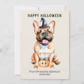 French Bulldog Dog Happy Halloween Holiday Card (Front)