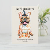 French Bulldog Dog Happy Halloween Holiday Card (Standing Front)