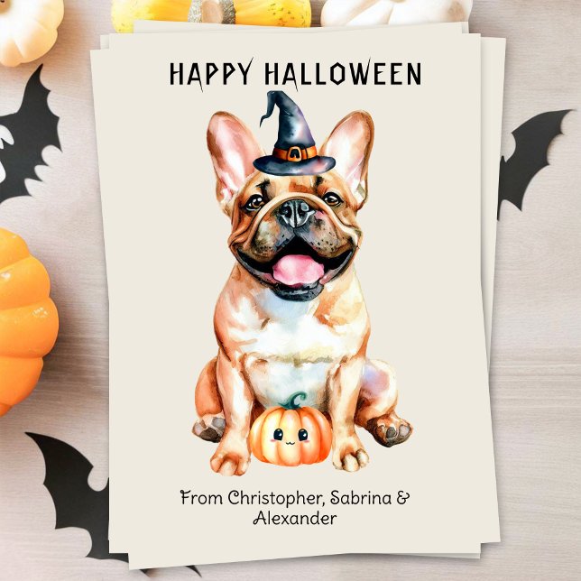 French Bulldog Dog Happy Halloween Holiday Card