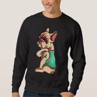 French Bulldog Dog I Love Mom Tattoo Lover funny G Sweatshirt