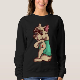 French Bulldog Dog I Love Mom Tattoo Lover funny G Sweatshirt