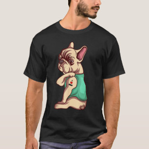 French Bulldog Dog I Love Mom Tattoo Lover funny G T-Shirt