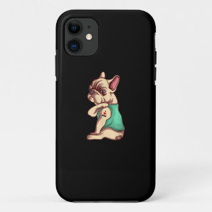 French Bulldog Dog I Love Mom Tattoo Lover Gift iPhone 11 Case