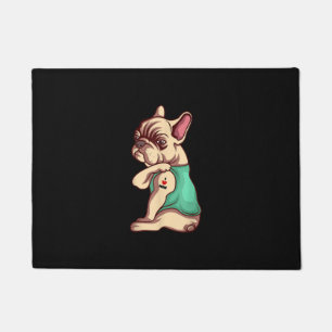 french bulldog dog i love mom tattoo lover gift doormat