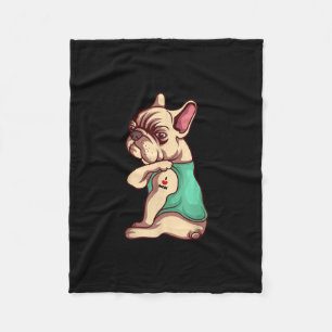 french bulldog dog i love mom tattoo lover gift fleece blanket
