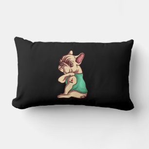 French Bulldog Dog I Love Mom Tattoo Lover Gift Lumbar Pillow