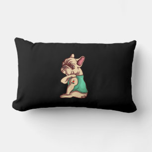french bulldog dog i love mom tattoo lover gift lumbar pillow