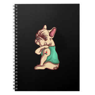 french bulldog dog i love mom tattoo lover gift notebook