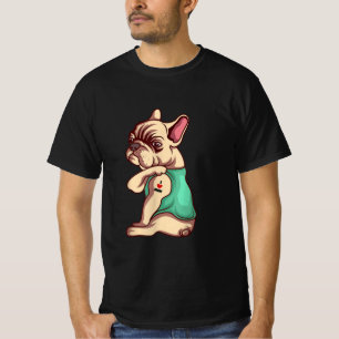 french bulldog dog i love mom tattoo lover gift T-Shirt