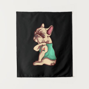 french bulldog dog i love mom tattoo lover gift tapestry