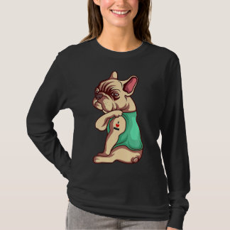 French Bulldog Dog I Love Mom Tattoo T-Shirt