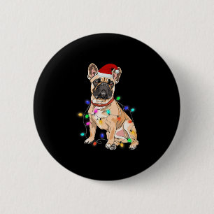 French Bulldog Dog Lover Christmas Tree Lights Button