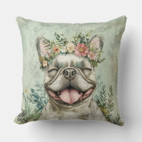 French Bulldog Dog Lover Green Floral