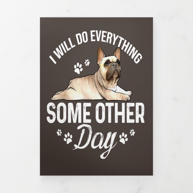 French Bulldog Dog Lover Pet Gifts Womens Tri-Fold Announcement (Cover)