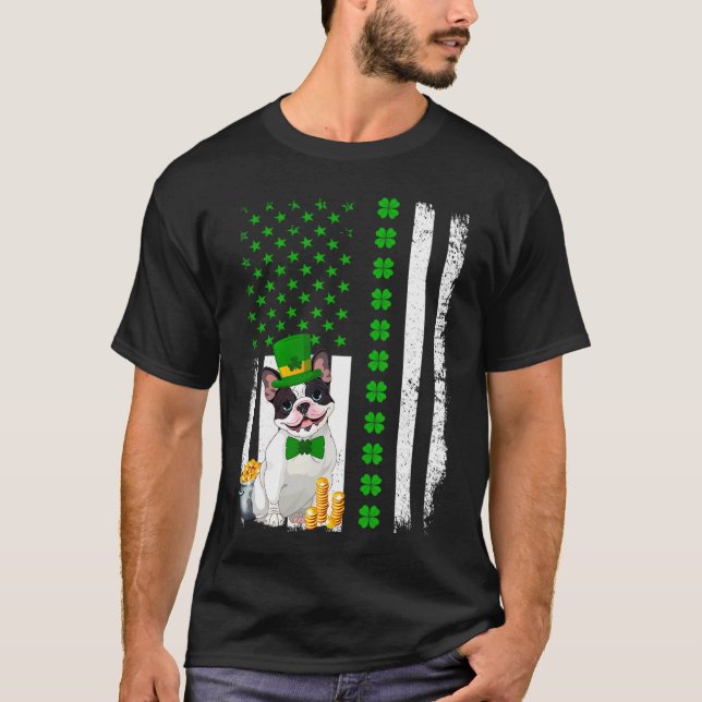 French Bulldog Dog Lover St Patrick's Day Puppy T-Shirt (Front)