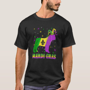 French Bulldog Dog Mardi Gras Carnival Jester Bead T-Shirt