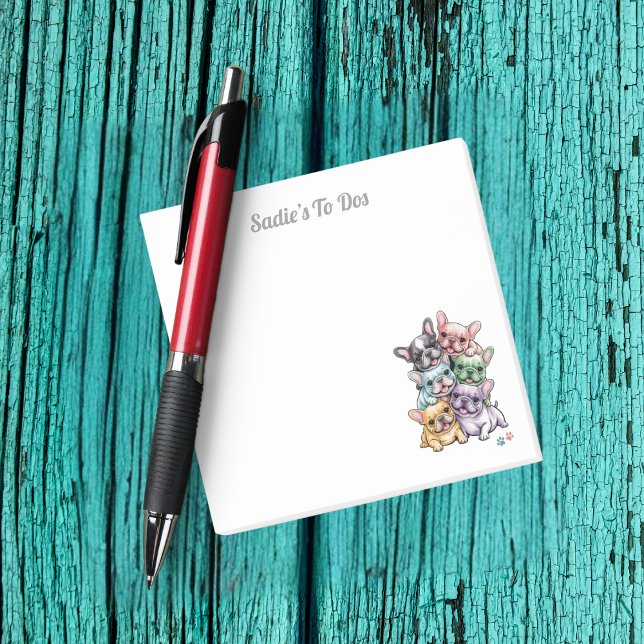 French Bulldog Dog Mom Cute Pet Girly Office Post-it Notes (Creator Uploaded)