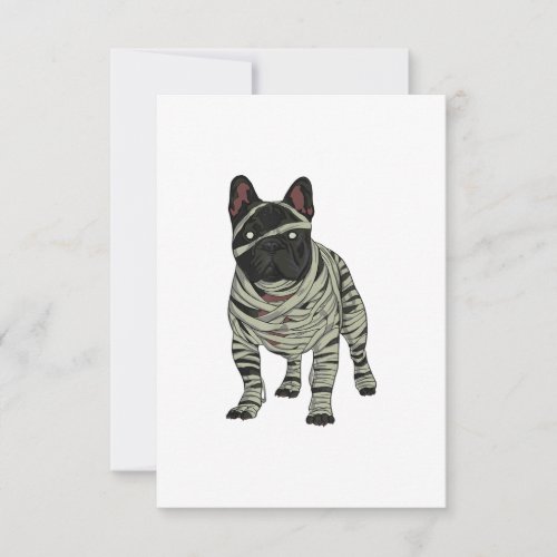 French Bulldog Dog Mummy Halloween Costume Dog Lov RSVP Card