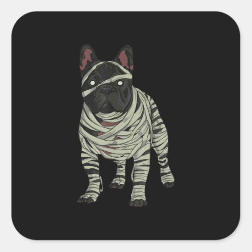 French Bulldog Dog Mummy Halloween Costume Dog Lov Square Sticker