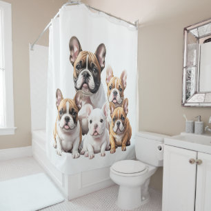 French Bulldog Dog Pack Shower Curtain