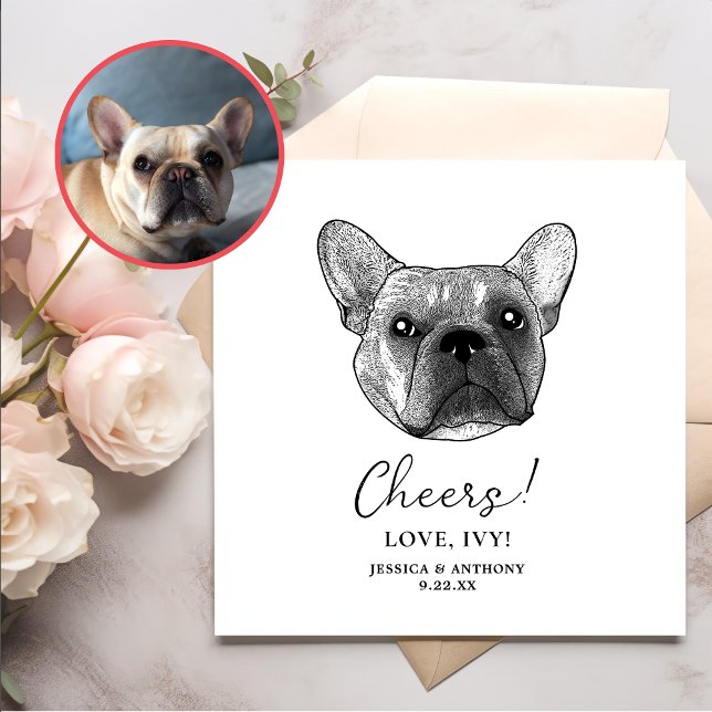 French Bulldog Dog Personalized Cheers Napkins (Creator Uploaded)
