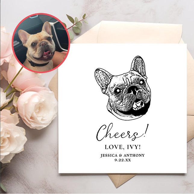 French Bulldog Dog Personalized Cheers Napkins (Creator Uploaded)