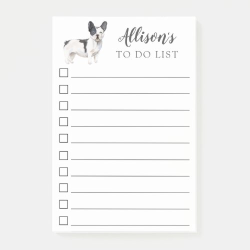 French Bulldog Dog Personalized To Do List Post_it Notes