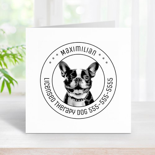 French Bulldog Dog Pet Photo Round Rubber Stamp