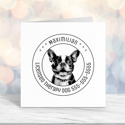 French Bulldog Dog Pet Photo Round Self_inking Stamp