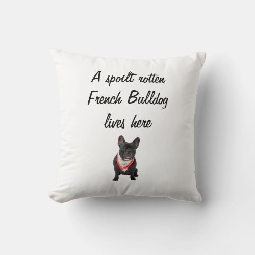 French Bulldog dog photo cushion pillow