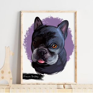 French Bulldog Dog Portrait Pet Portrait Poster