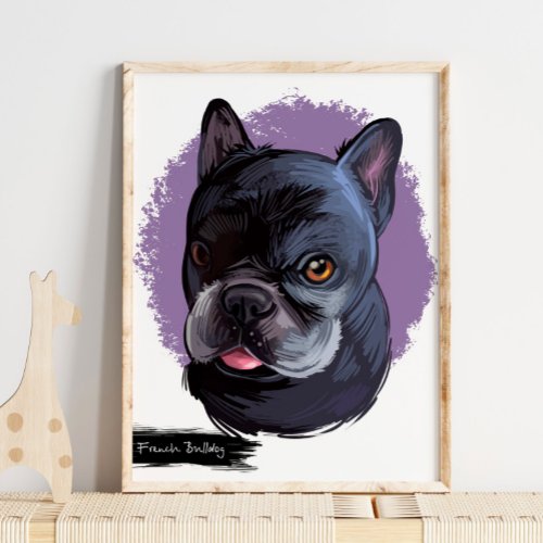French Bulldog Dog Portrait  Pet Portrait Poster